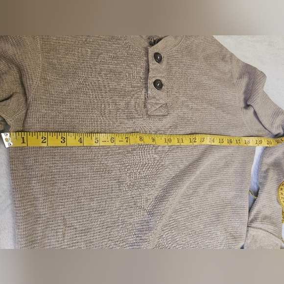 Roebuck&Co-Men's Tan Sweater S Thermal 100% Cotton - Picture 4 of 8
